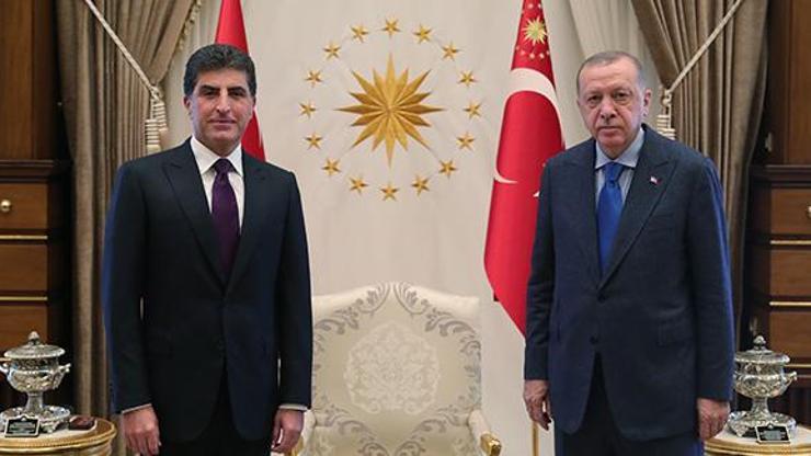 Son dakika... Cumhurbaşkanı Erdoğan, Barzaniyi kabul etti | Video