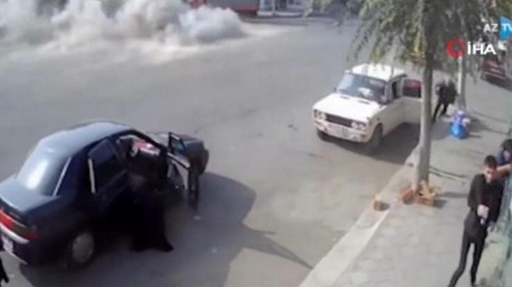 Azerbaycan’ın Berde kentine bombaların düşme anı görüntülendi | Video