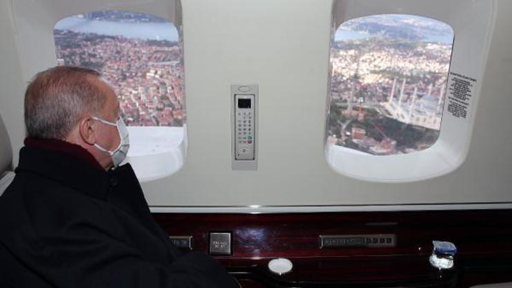 Erdoğan Çamlıcada TV kulelerinin kaldırılmasını helikopterle inceledi