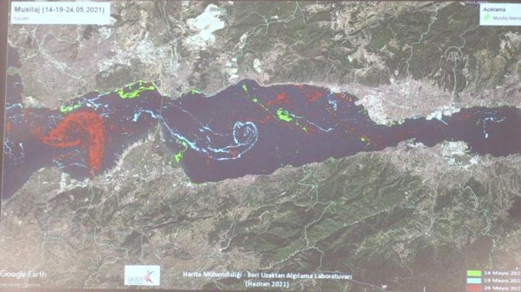 Marmaradaki müsilajın yoğunluk haritası çıkarıldı