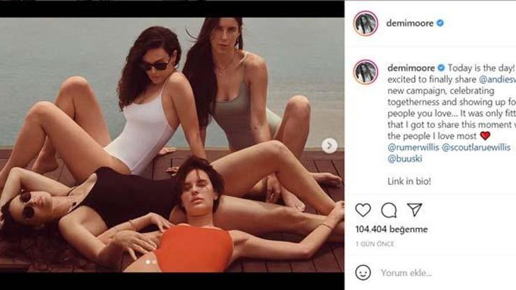 Demi Moore kızlarıyla verdiği pozlarla sosyal medyada gündem oldu