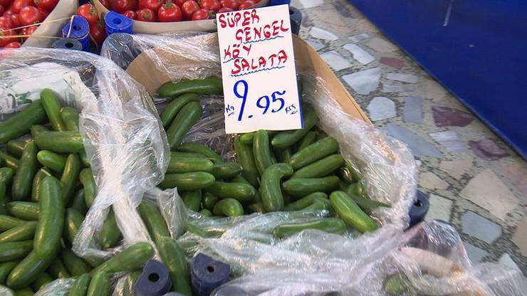 Salatalığın kilosu 9 lira 95 kuruştan satılıyor