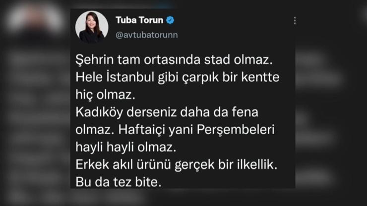 CHPli Tuba Torunun paylaşımına Fenerbahçe taraftarından tepki