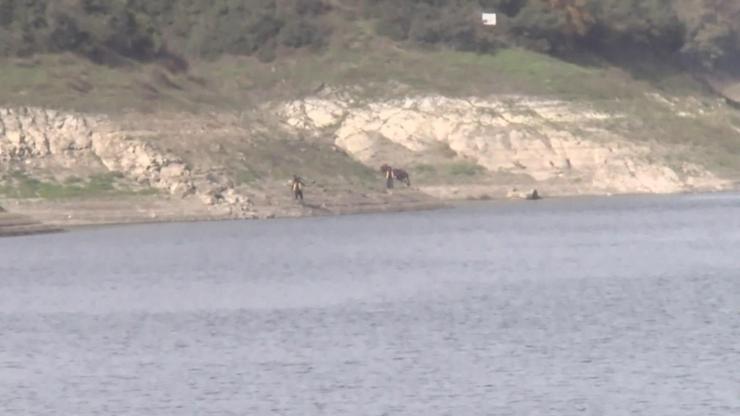 Alibeyköy Barajındaki suya gömülü otomobil paniğe neden oldu