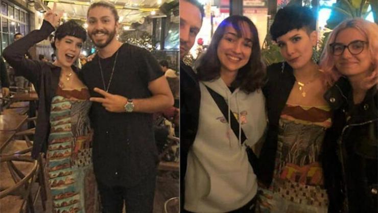 Halsey kendisini tanıyan hayranları ile hatıra fotoğrafı çektirdi