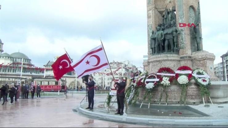 KKTCnin kuruluşunun 38. yıl dönümü Taksim Cumhuriyet Anıtında kutlandı