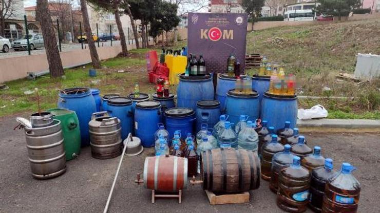 Tekirdağ’da 7 ton sahte içki ele geçirildi: 52 gözaltı