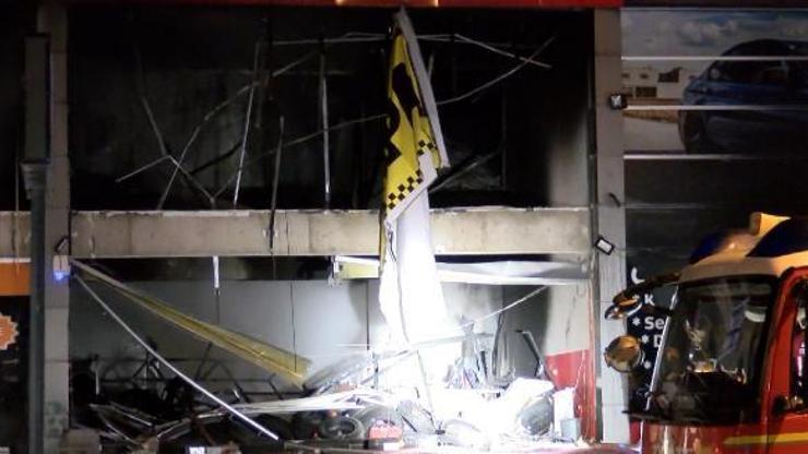 Oto lastikçide patlama sonrası yangın: 1 yaralı, 3 iş yeri hasarlı