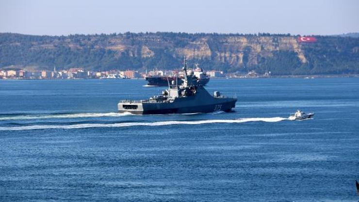 Rus savaş gemisi Dmitry Rogachev Çanakkale Boğazından geçti