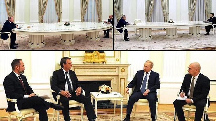 Putin masayı küçülttü Bolsonaro görüşmesinde dikkat çeken kareler