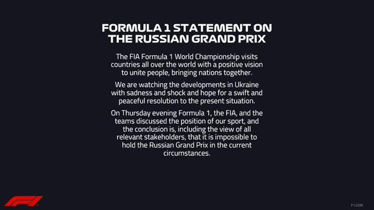 Son dakika... Rusya Formula 1 takviminden çıkartıldı