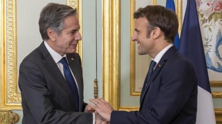 Fransa Cumhurbaşkanı Macron ile ABD Dışişleri Bakanı Blinken bir araya geldi