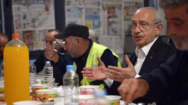 CHP Genel Başkanı Kılıçdaroğlu, inşaat işçileriyle iftar yaptı