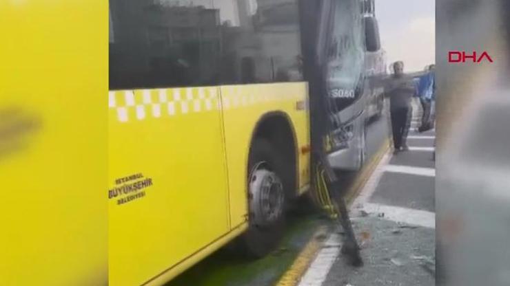 Son dakika haberi: İstanbulda iki metrobüs çarpıştı