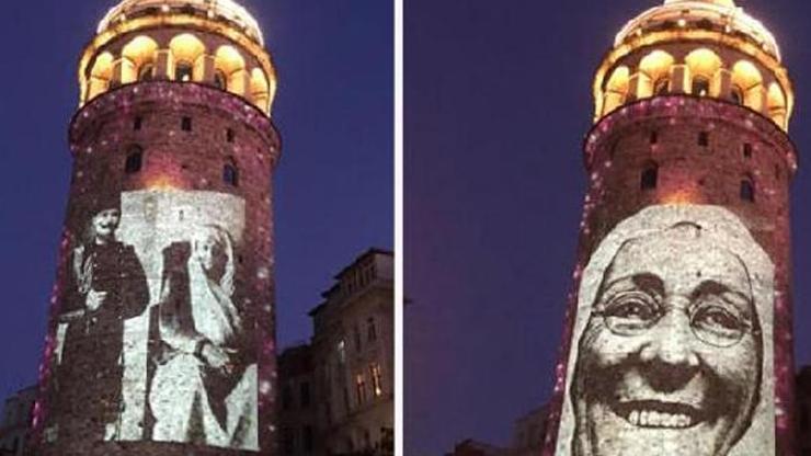 Galata Kulesi annelerin fotoğraflarıyla süslendi