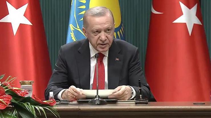 Tokayev ile ortak basın toplantısı... Cumhurbaşkanı Erdoğandan önemli açıklamalar