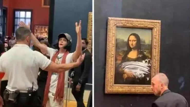 Mona Lisaya pastalı saldırı