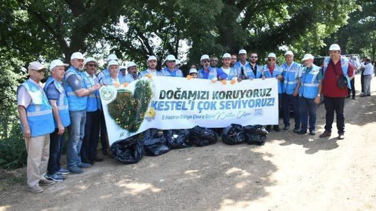 Kestel Belediye Başkanı Tanır, 5 Haziran Dünya Çevre Gününde çöp topladı