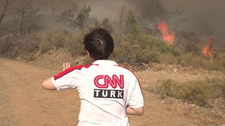 CNN TÜRK ekibi alevlerin ortasında