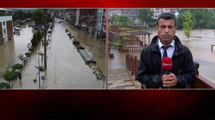 Şiddetli yağmur Karadenizi vurdu... Irmak taştı, kent sular altında