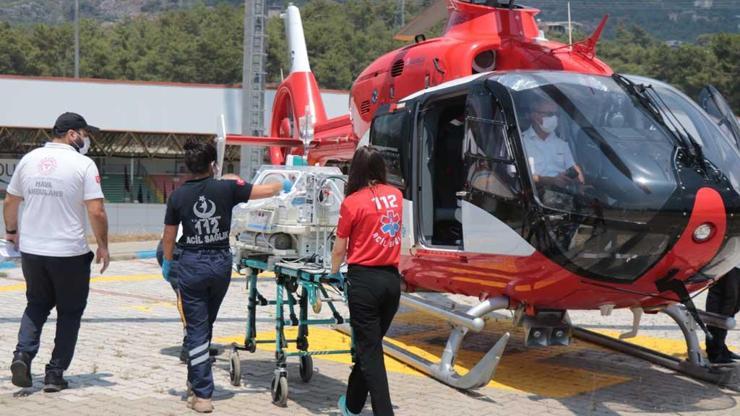 Helikopter erken doğan prematüre bebek için havalandı