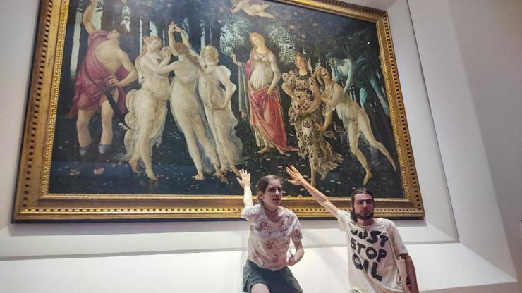 İklim aktivistleri bu kez Botticelli tablosunu hedef aldı