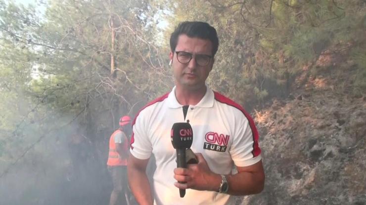 Aydında alevlerle mücadele: CNN TÜRK ekibi sıcak bölgeden aktarıyor