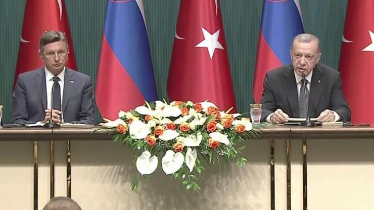 Slovenya Cumhurbaşkanı Ankarada... Cumhurbaşkanı Erdoğandan önemli açıklamalar
