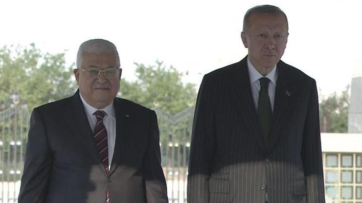 Filistin Devlet Başkanı Abbas Ankara’da: Cumhurbaşkanı Erdoğan, resmi törenle karşıladı
