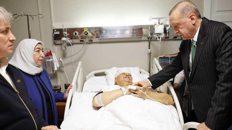 Cumhurbaşkanı Erdoğandan Binali Yıldırımı hastanede ziyaret