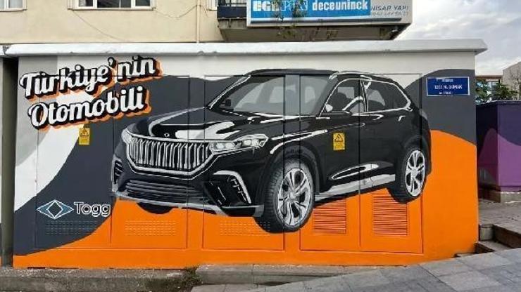 Kocaelinde trafo binaları, Togg grafitileri ile renklendi