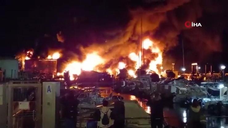 İspanya’da limanda yangın: 80 tekne alev alev yandı