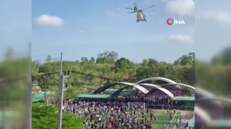 Taylandda helikopter, etkinlik çadırını devirdi: 8 yaralı