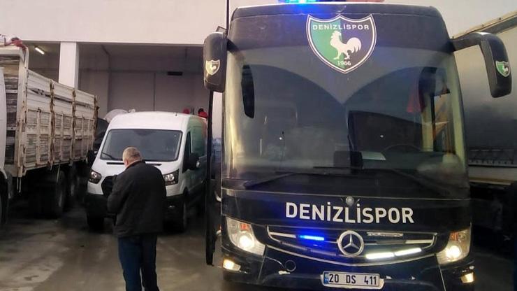 Denizlisporun otobüsü deprem bölgesinde