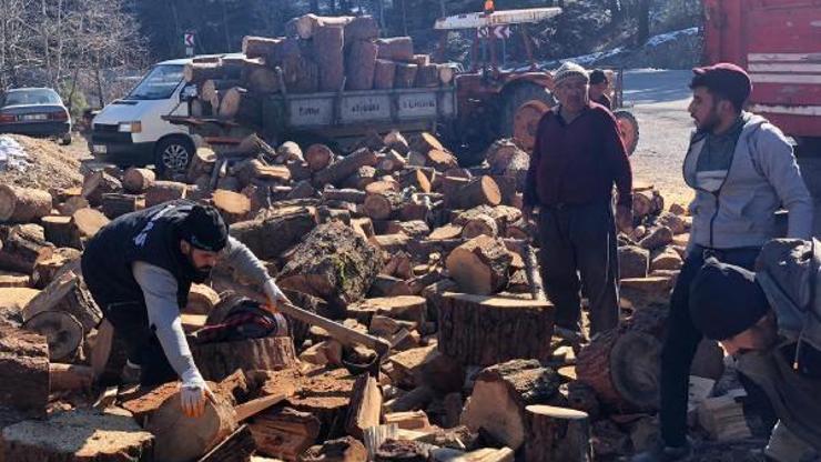 Depremzedeler için odun toplayıp, gönderdiler
