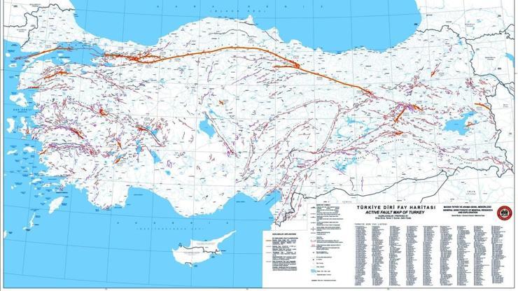 Türkiyede 5,5 ve üzerinde deprem üretebilecek 485 diri fay var