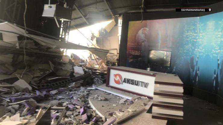 Deprem yerel televizyonu da vurdu