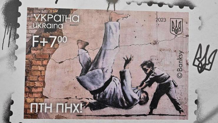 Banksy’nin duvar resminin yer aldığı posta pulları basıldı