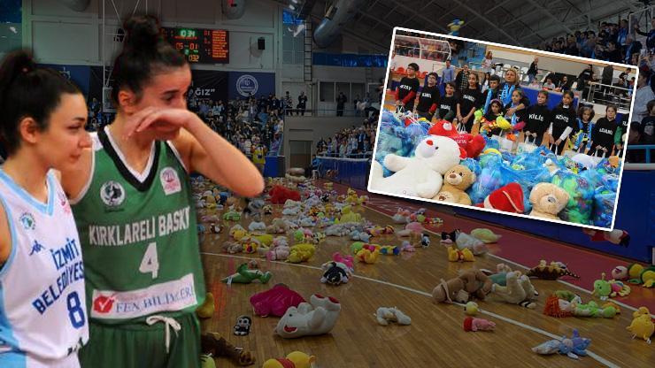Depremzede çocuklar için yapılan organizasyon basketbolcuları sahada ağlattı