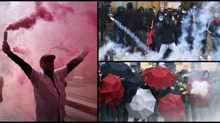 Fransada grev dalgası: Emeklilik reformuna karşı protestolar başladı, toplu taşıma felce uğradı