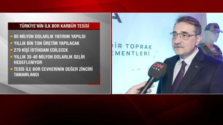 Türkiyenin ilk bor karbür tesisi açılıyor... Bakan Dönmez CNN TÜRKte yanıtladı: Ülke ekonomisine katkısı ne olacak