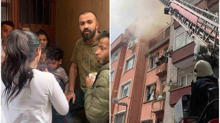 Şişlide 3 katlı binada yangın: Mahsur kalan çocukları inşaat işçileri kurtardı