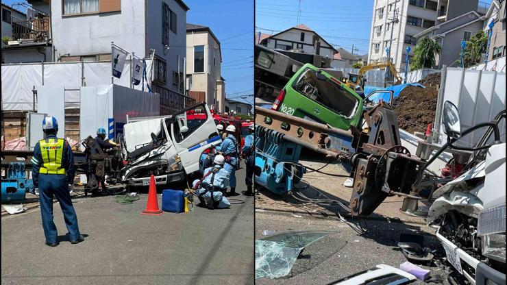 Japonya’da vinç araçların üzerine devrildi: 1 ölü, 1 yaralı