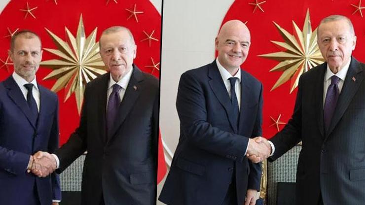 Cumhurbaşkanı Erdoğan, Infantino ve Ceferinle görüştü