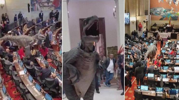 Dinozor Kolombiya Kongresini bastı