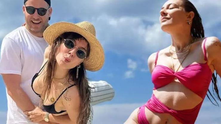 Yaz sezonunu açtı Ege Kökenliden bikinili tatil pozları