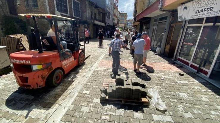 Rize'de cadde imece usulü yenilendi
