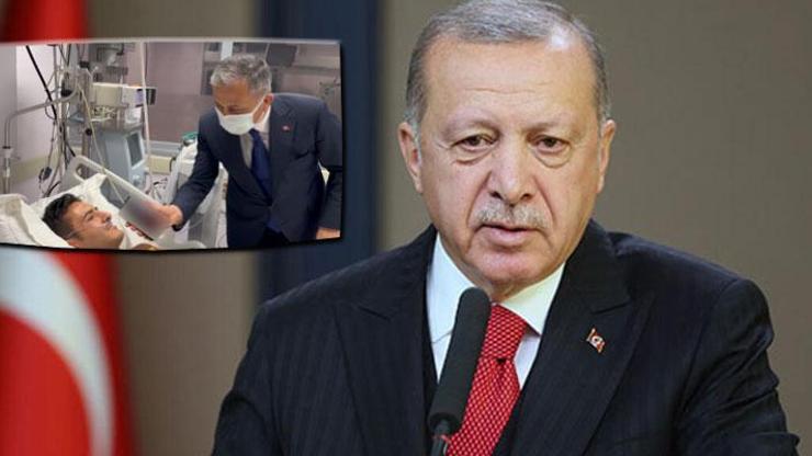 Cumhurbaşkanı Erdoğan, yaralı polis ile görüştü
