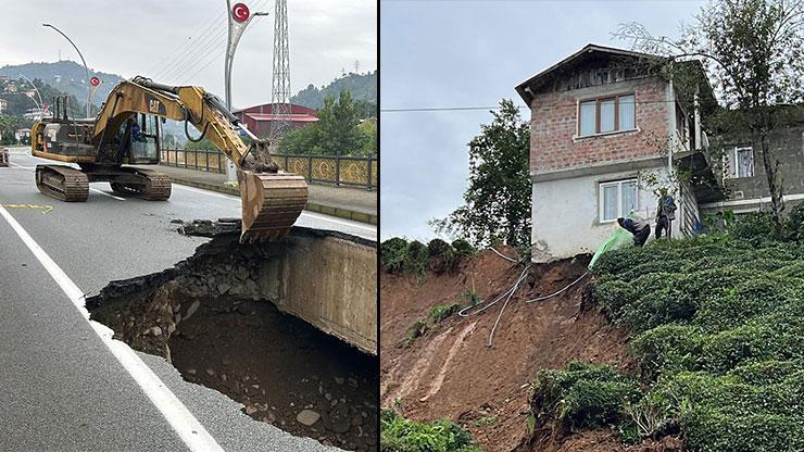 Doğu Karadenizde sağanak felç etti: Dereler taştı, heyelanlar oluştu