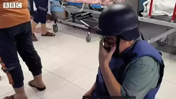 BBC muhabiri gözyaşlarına boğuldu: Gazzedeki hastaneyi görünce dizlerinin üstüne çöktü
